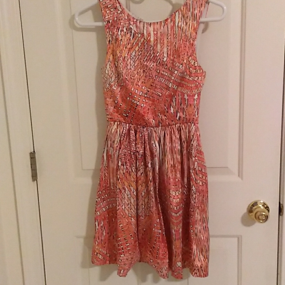 Abstract geometric print dress